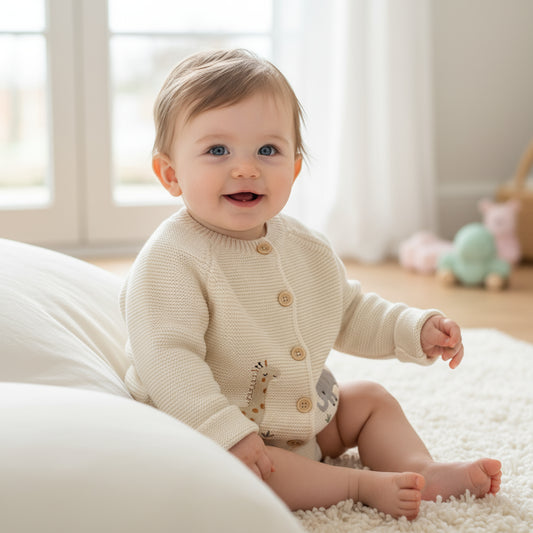 Wunderschön bestrickter Baumwollpullover mit Stickmuster