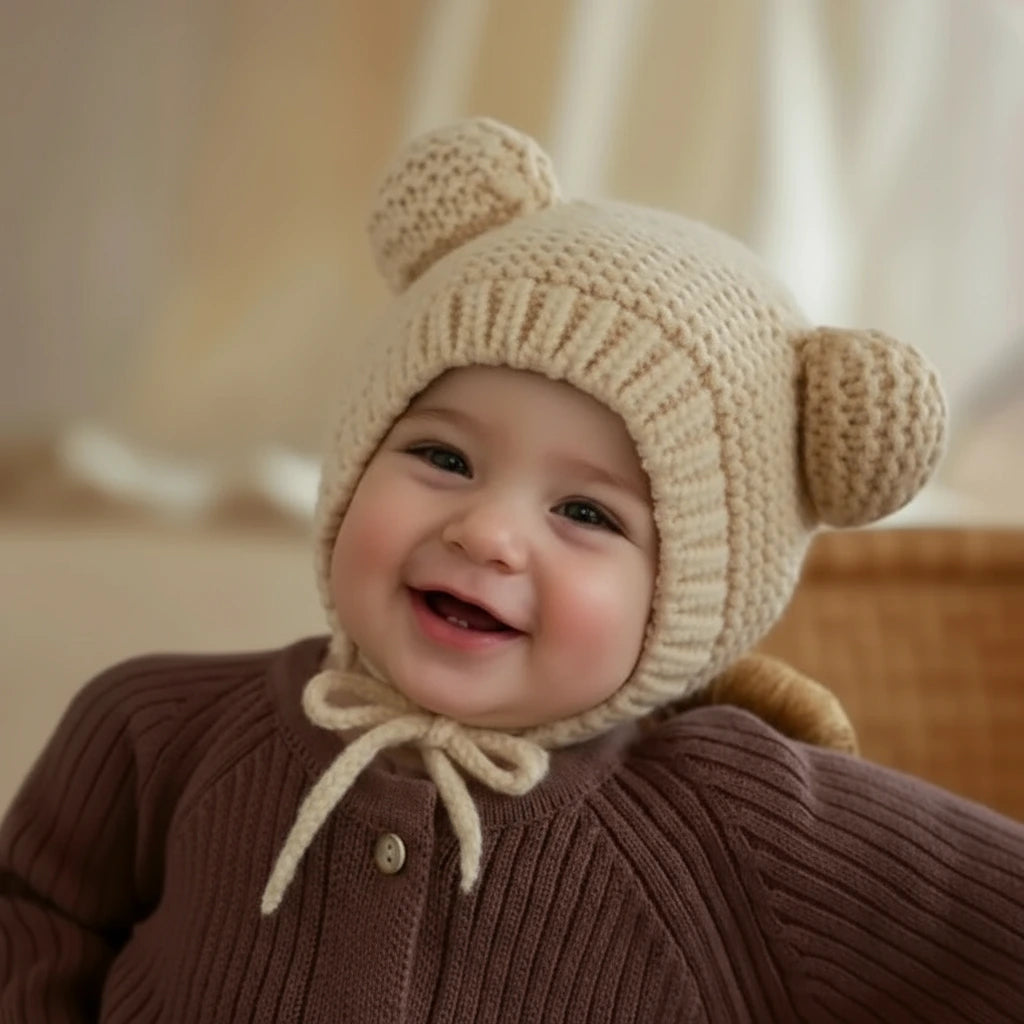 Babymütze aus Wolle für den Herbst und Winter