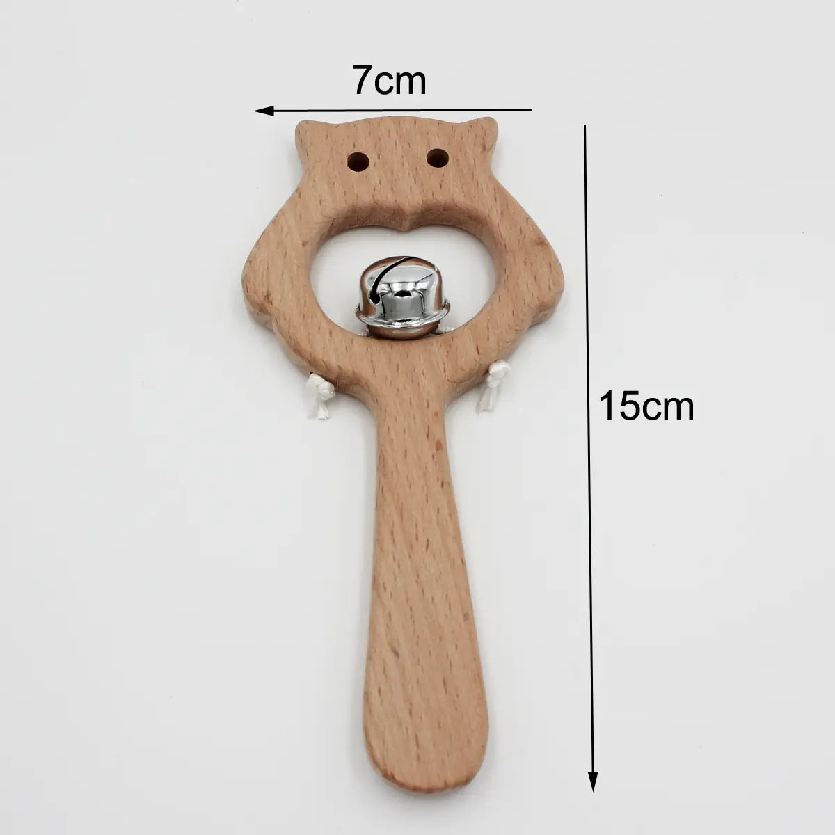 Holz Babyrassel mit Buchenholzgriff, sicher zum Kauen