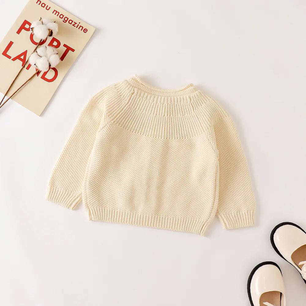 Baby Mädchen Baumwollgarn-Strickjacke mit Stickerei (0-3J)