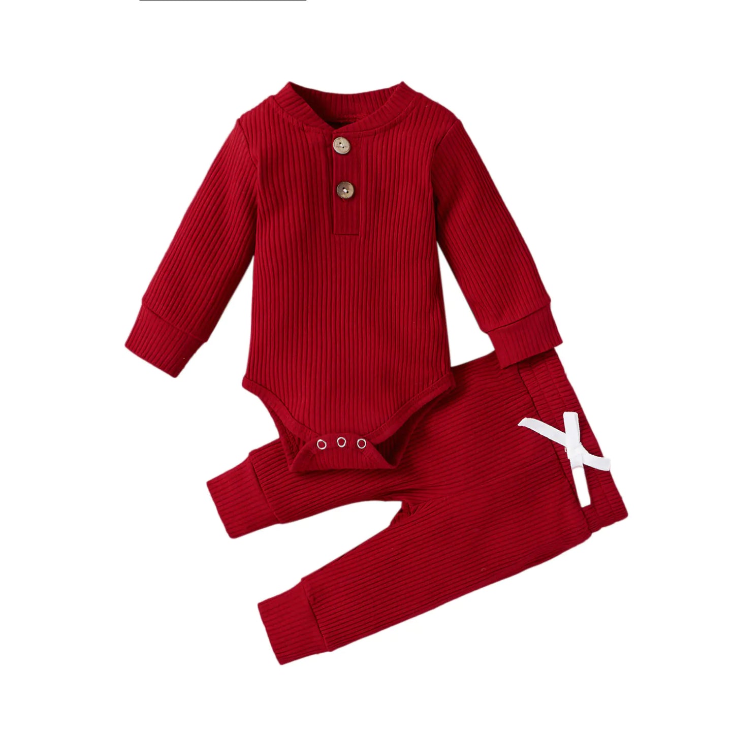 Baumwolle Langarm Baby Strampler und Hosen Set