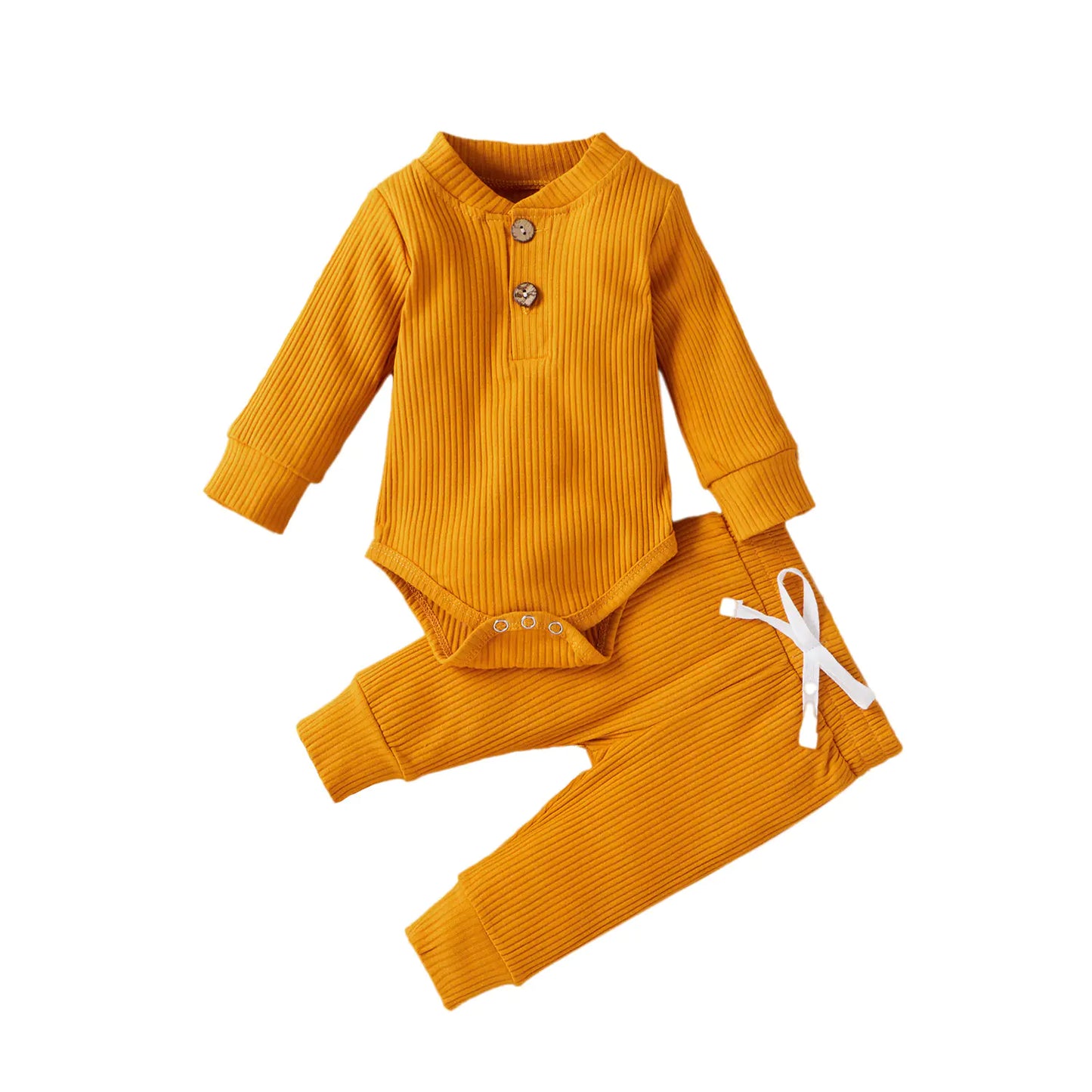 Baumwolle Langarm Baby Strampler und Hosen Set